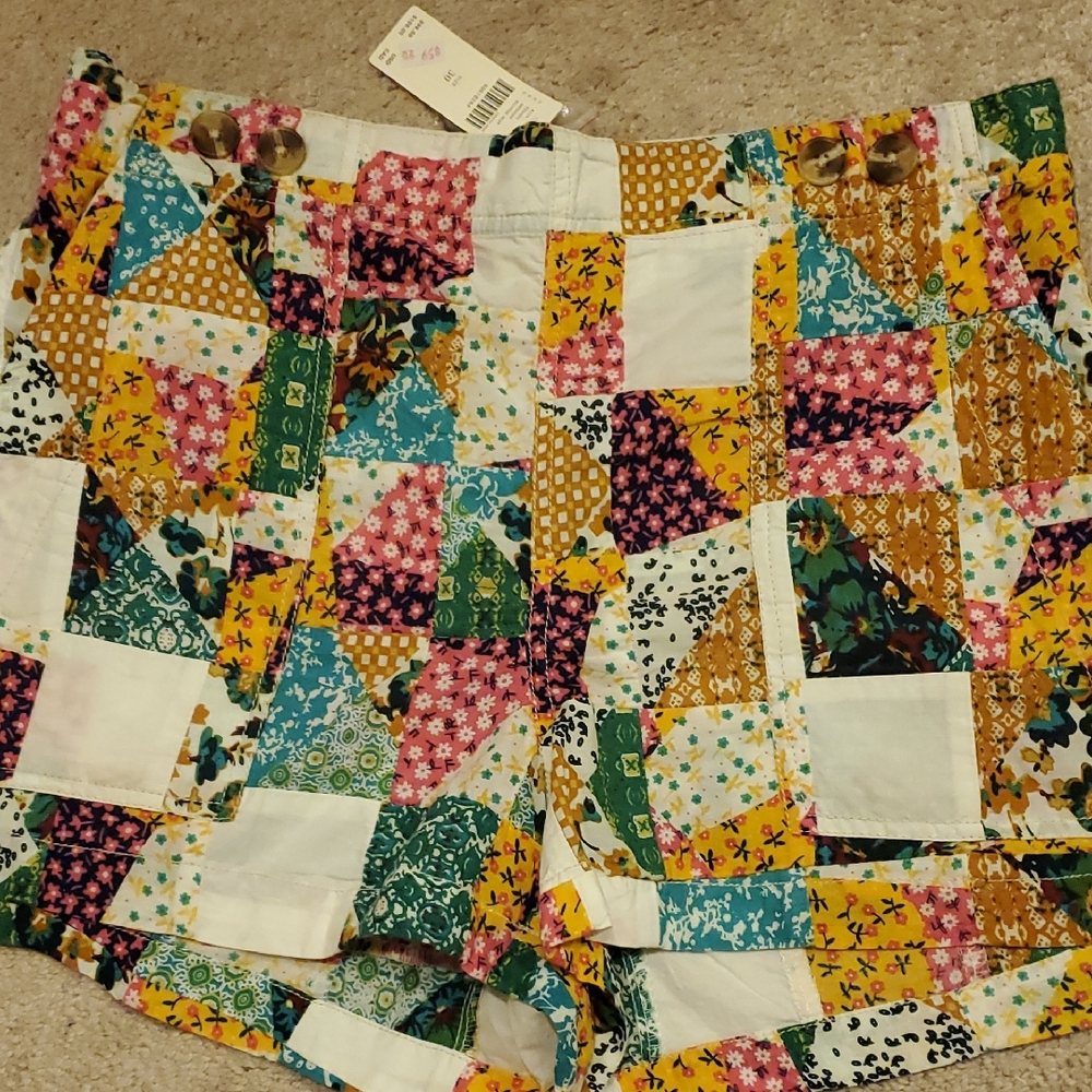 Pilcro By Anthropologie NWT High Rise Patchwork Short Size 30